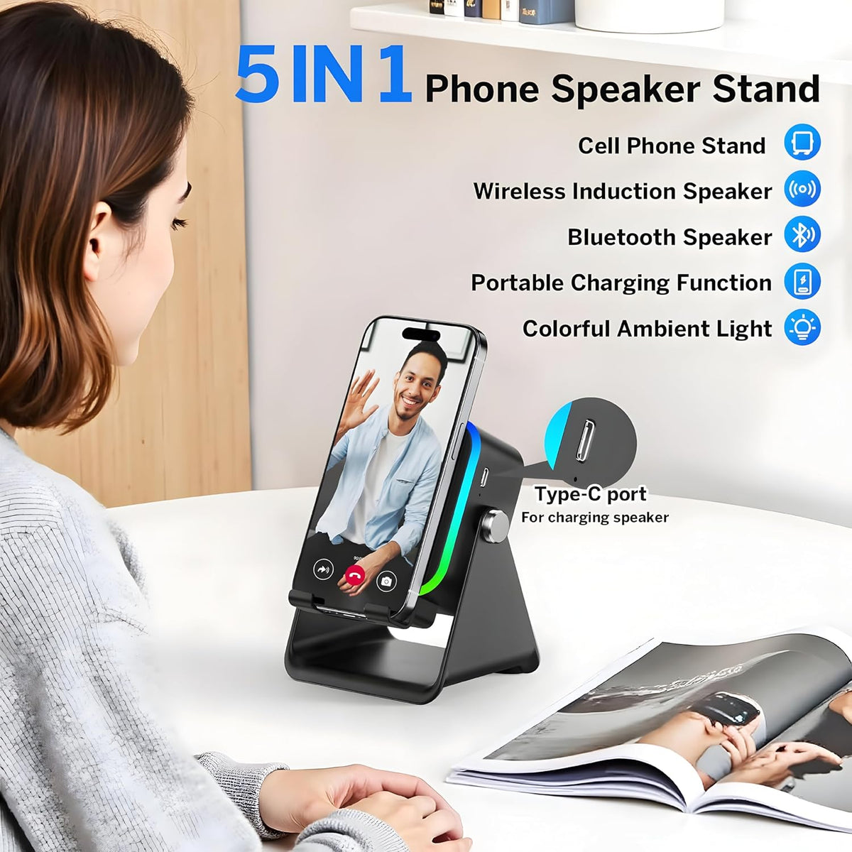 5-in-1 Wireless Induction Speaker