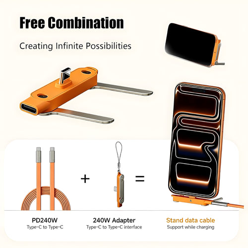2-in-1 240W Type-C Charging Cable